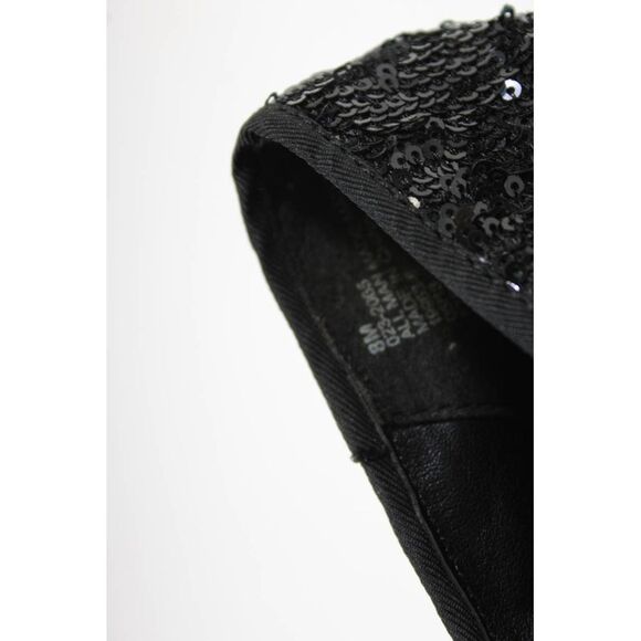 Cosmopolitan Womens Textured Sequined Slip-On Round Toe Flats Black Size 8 - Picture 5 of 5